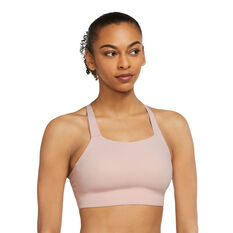 Nike Womens Swoosh Luxe Medium Support Sports Bra Pink XS, Pink, rebel_hi-res