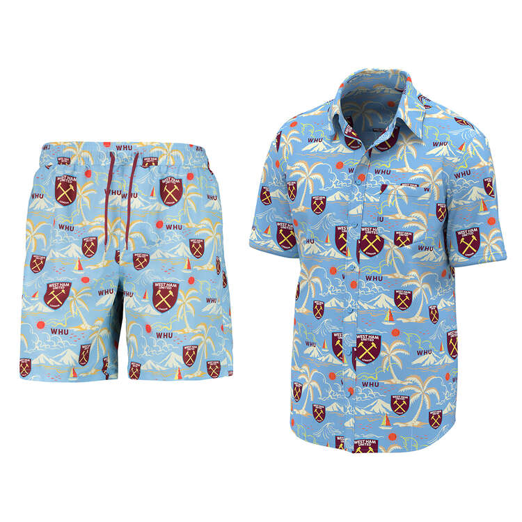 West Ham United Youth Hawaiian Shirt and Shorts Set, , rebel_hi-res