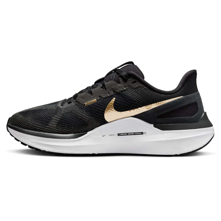 Nike Air Zoom Structure 25 Womens Running Shoes Black/Gold US 6, Black/Gold, rebel_hi-res