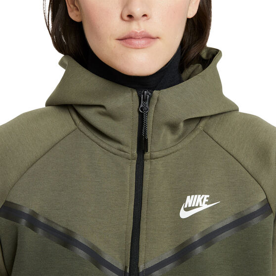 Nike Womens Sportswear Tech Fleece Windrunner Hoodie, Green, rebel_hi-res
