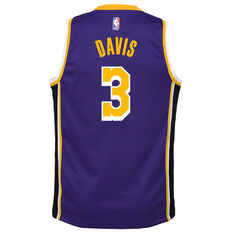 Jordan Los Angeles Lakers Anthony Davis Kids Statement Swingman Jersey Purple S, Purple, rebel_hi-res