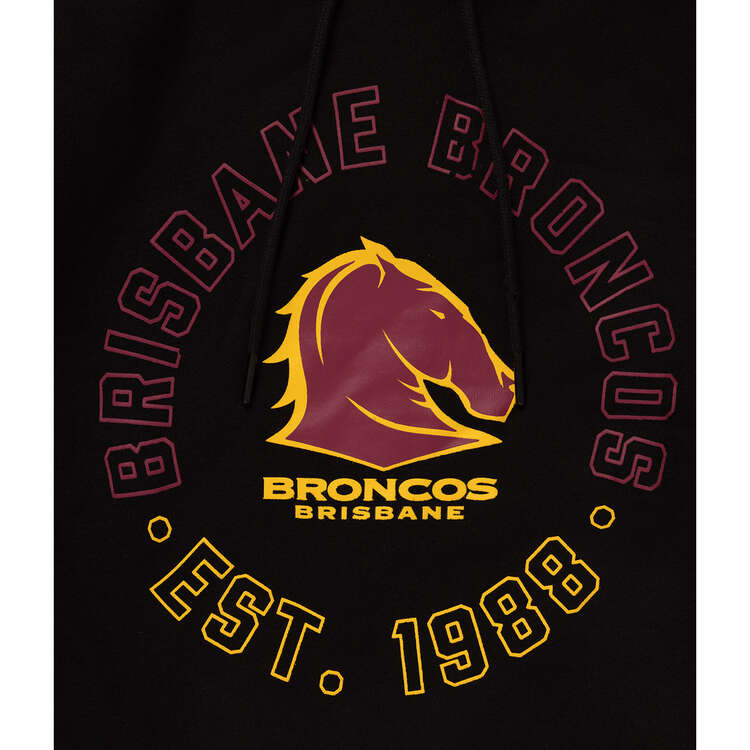 Brisbane Broncos Kids 2024 Supporter Hoodie Black 8, Black, rebel_hi-res