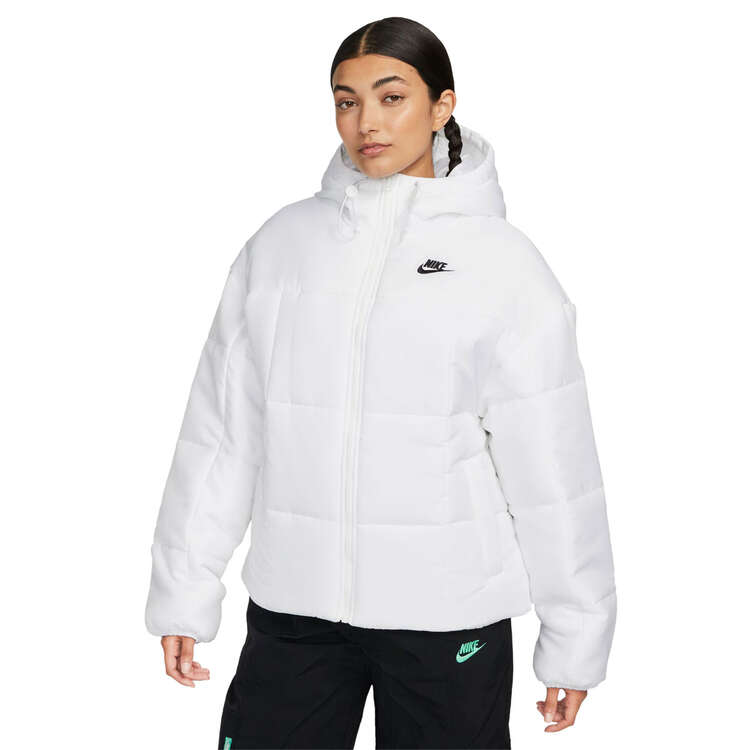 Nike Womens Storm-FIT PrimaLoft Hooded Puffer Jacket. White XS, White, rebel_hi-res