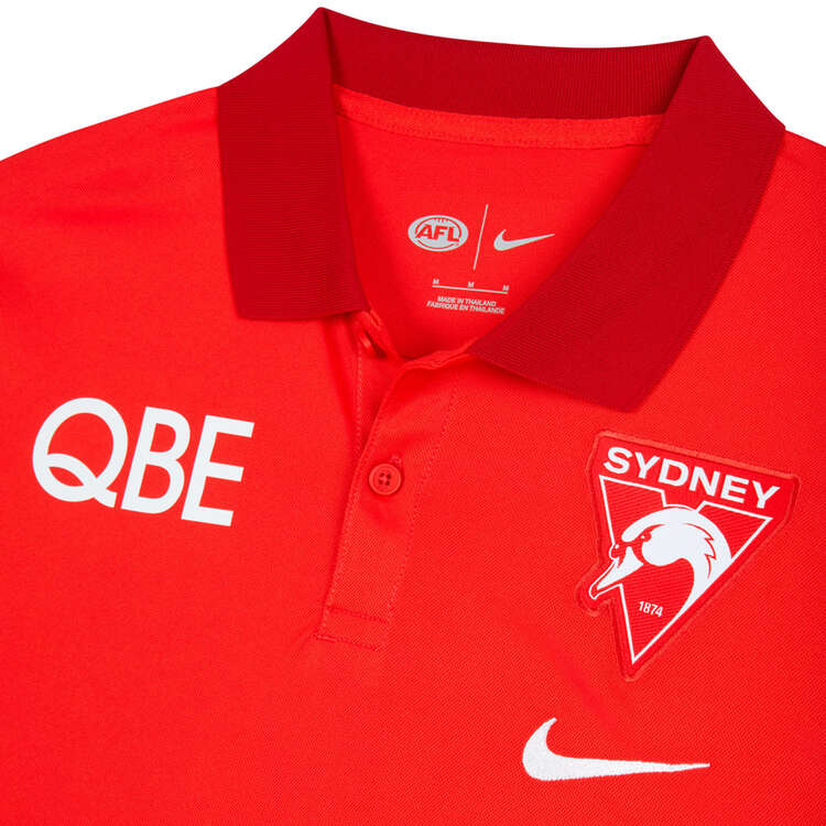 Sydney Swans 2024 Mens Dri-FIT Polo Red S, Red, rebel_hi-res