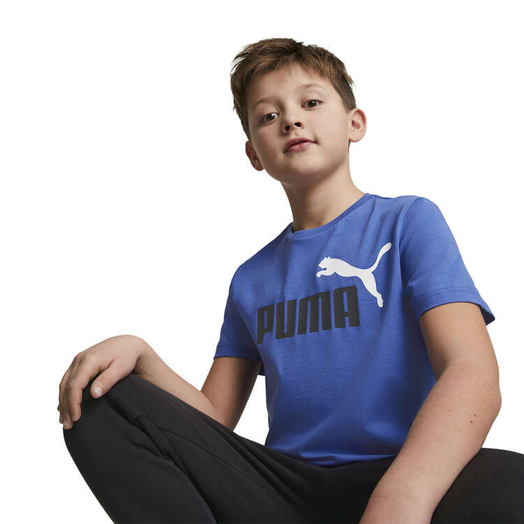 Puma Kids Essential Plus Colour Logo Tee, Blue, rebel_hi-res
