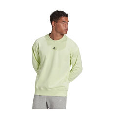 adidas Mens Essentials Feel Vivid Drop Shoulder Sweatshirt, Green, rebel_hi-res