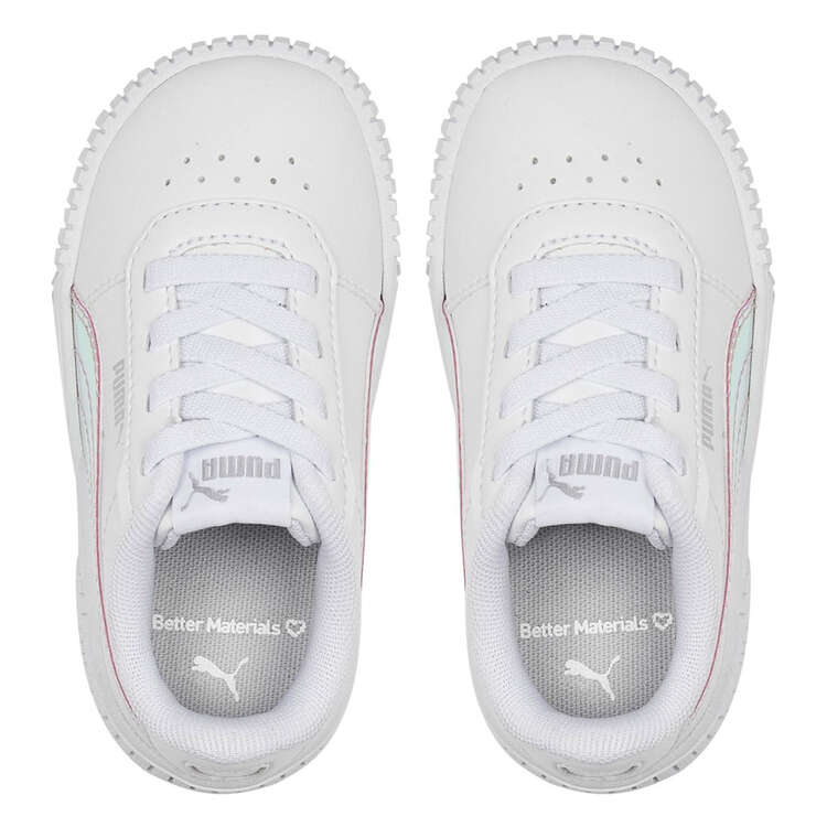 Puma Carina 2.0 Holo Infants Shoes, White/Silver, rebel_hi-res