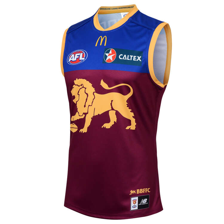 Brisbane Lions 2024 Youth Home Guernsey Red 6, Red, rebel_hi-res