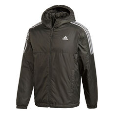 adidas Mens Essentials Insulated Hooded Jacket Green S, Green, rebel_hi-res