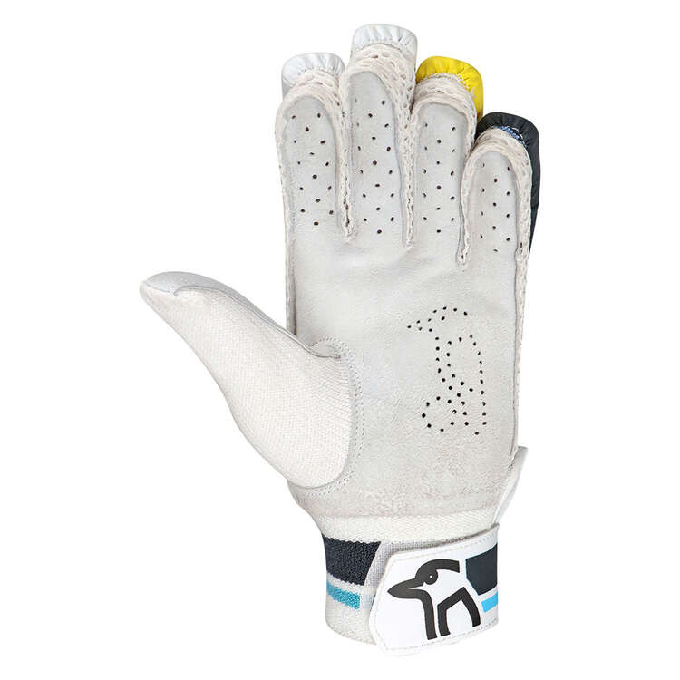Kookaburra Pixel Mega Junior Cricket Batting Gloves, White/Yellow, rebel_hi-res