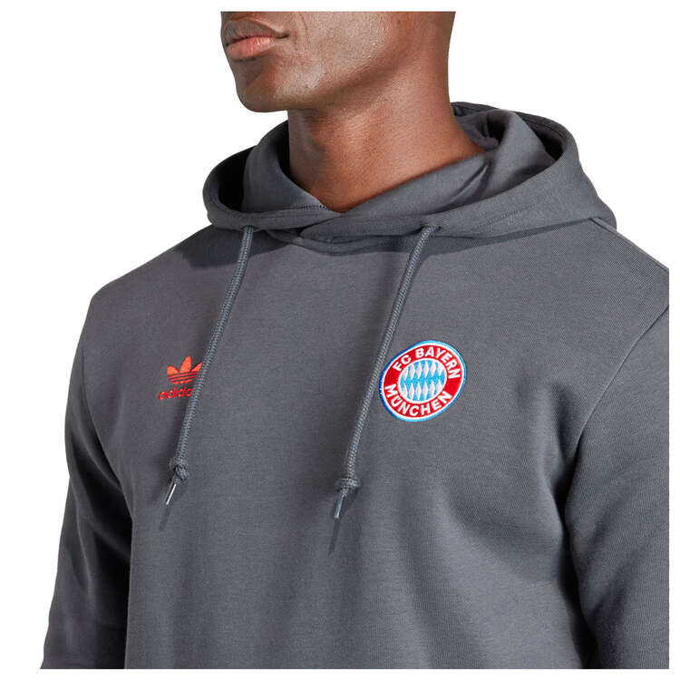 adidas Originals Mens Bayern Munich Essentials Trefoil Hoodie, Grey, rebel_hi-res