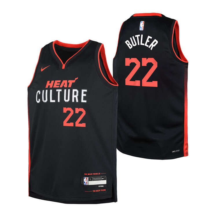 Nike Miami Heat Jimmy Butler 2023/24 City Edition Kids Basketball Jersey, Black, rebel_hi-res