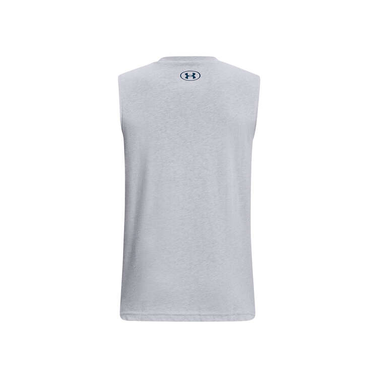 Under Armour Boys Cotton Muscle Tank, Grey, rebel_hi-res