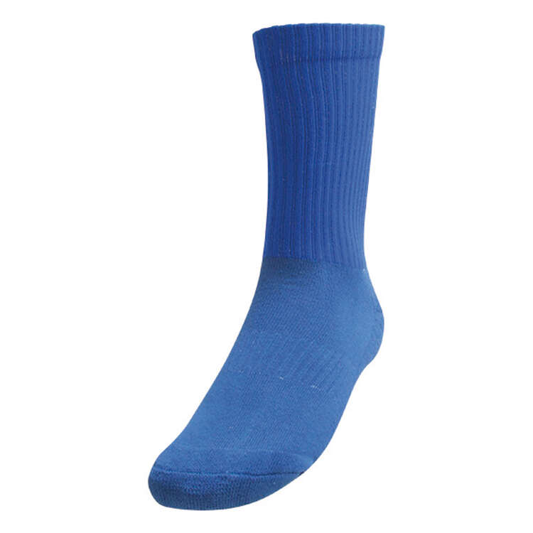 Burley Football Crew Socks Blue 7-11, Blue, rebel_hi-res