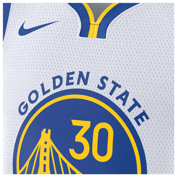 Golden State Warriors Steph Curry Mens Association Edition 2023/24 Basketball Jersey, White, rebel_hi-res