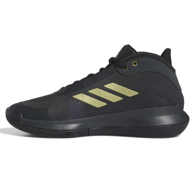 adidas Bounce Legends Basketball Shoes, Black/Gold, rebel_hi-res