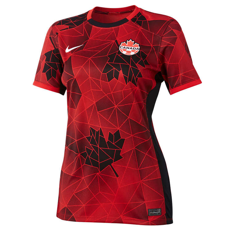Nike Canada 2023 Womens Stadium Home Dri-FIT Football Jersey, Red, rebel_hi-res