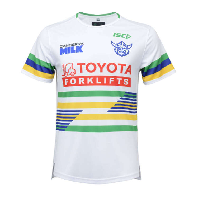 Canberra Raiders 2024 Mens Run Out Tee White S, White, rebel_hi-res