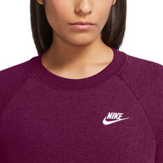 Nike Womens Sportswear Essential Fleece Sweatshirt, Purple, rebel_hi-res
