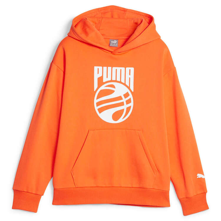 Puma Kids Basketball Posterize Hoodie Orange XS, Orange, rebel_hi-res