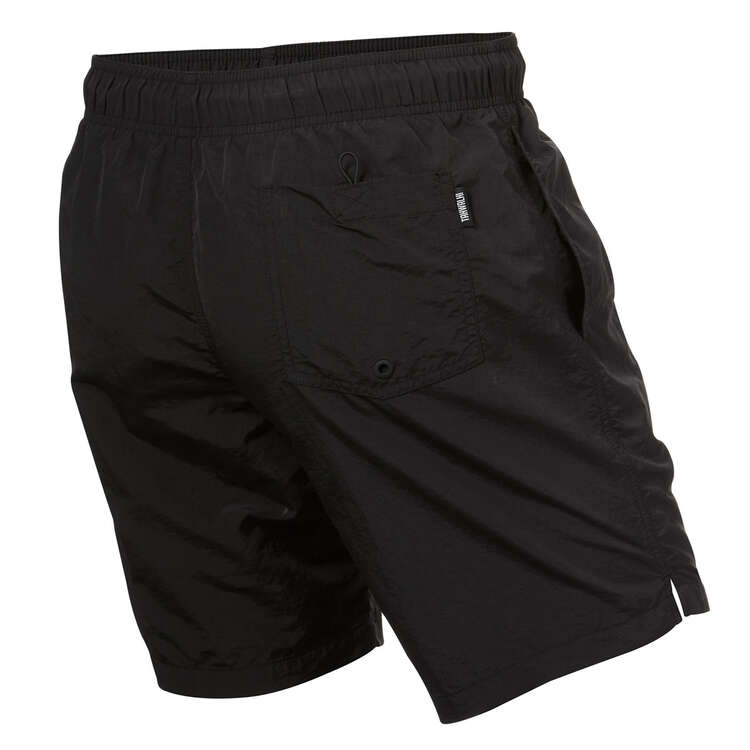 Tahwalhi Men's Solid Pool Shorts, Black, rebel_hi-res