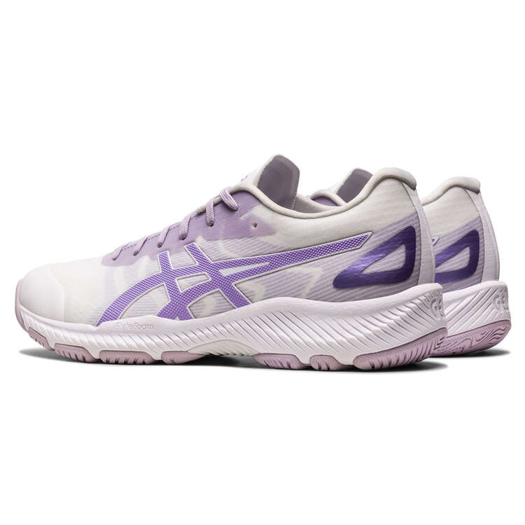 Asics Netburner Professional FF 3 Womens Netball Shoes, White/Purple, rebel_hi-res