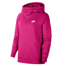 Nike Womens Sportswear Essential Funnel Neck Hoodie Pink XS, Pink, rebel_hi-res