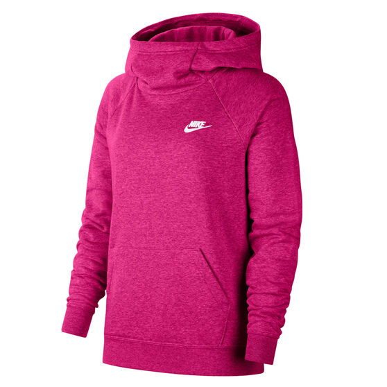 Nike Womens Sportswear Essential Funnel Neck Hoodie, Pink, rebel_hi-res