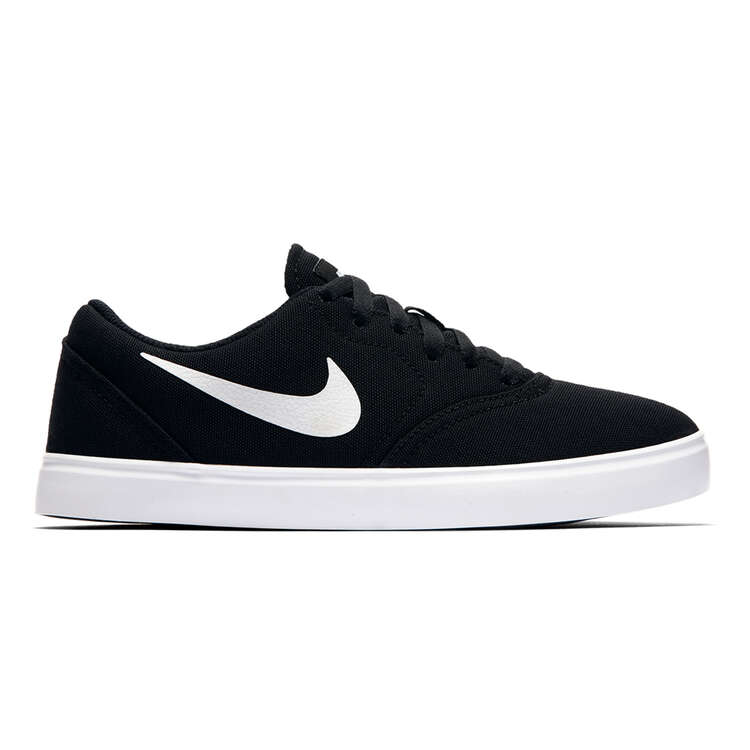 Nike SB Check Canvas Kids Skateboarding Shoes, Black / White, rebel_hi-res