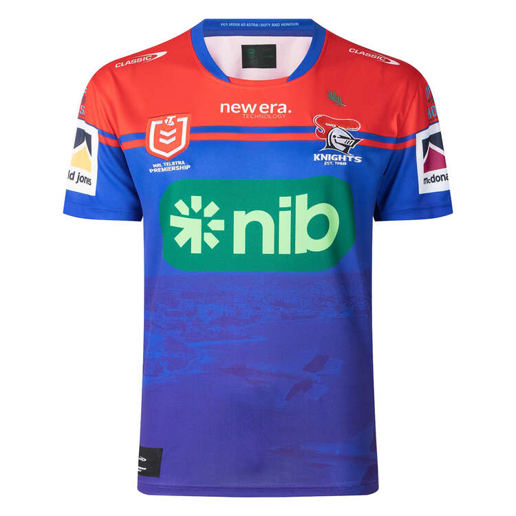 Newcastle Knights 2024 Kids ANZAC Jersey Blue/Red 8, Blue/Red, rebel_hi-res