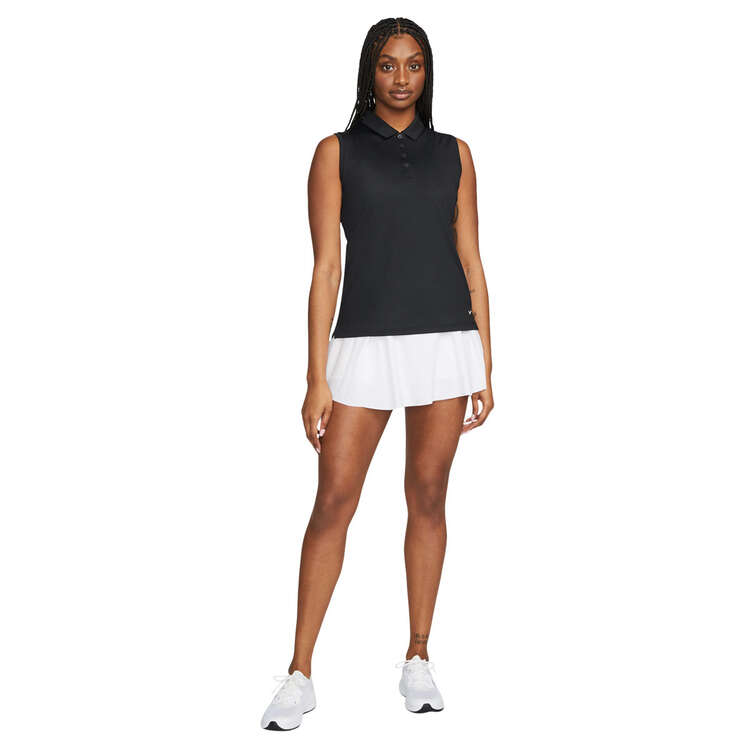 Nike Womens Dri-FIT Victory Sleeveless Golf Polo, Black, rebel_hi-res
