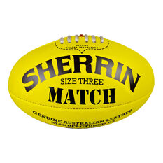 Sherrin Match Australian Rules Ball Yellow 3, , rebel_hi-res