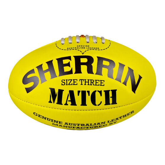 Sherrin Match Australian Rules Ball Yellow 3, , rebel_hi-res