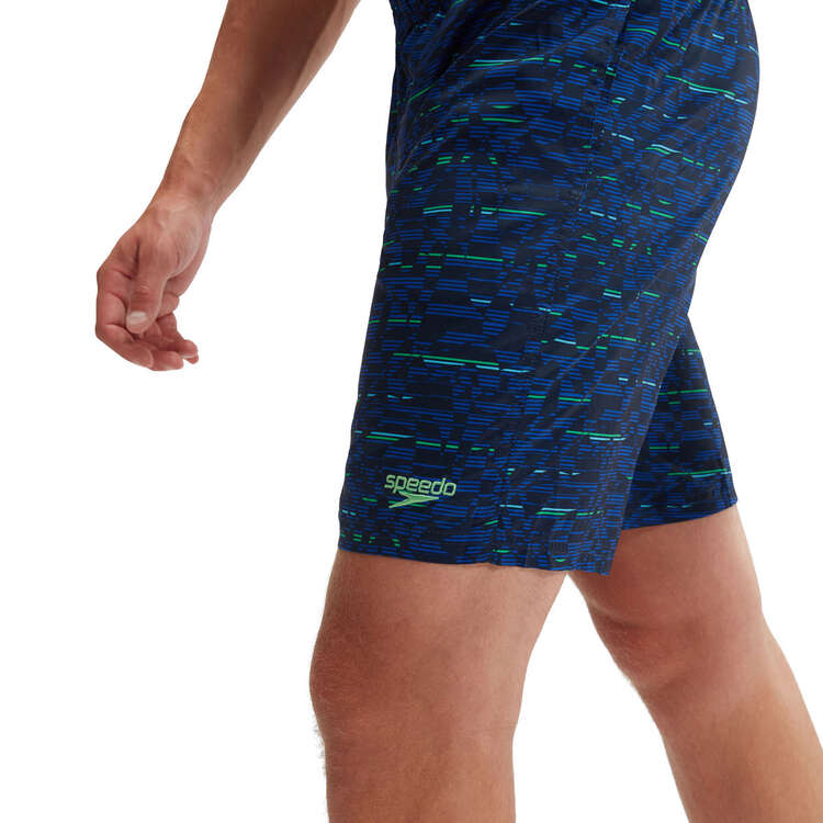 Speedo Mens Eco Xpress Lite 18in Water Shorts, Navy/Blue/Green, rebel_hi-res