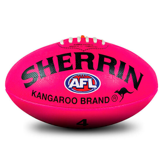 Sherrin AFL KB All Surface Synthetic Football 3 Pink 3, Pink, rebel_hi-res