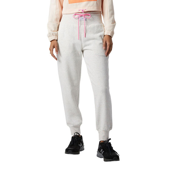 New Balance Womens Athletics Amplified Fleece Nep Pant, White, rebel_hi-res