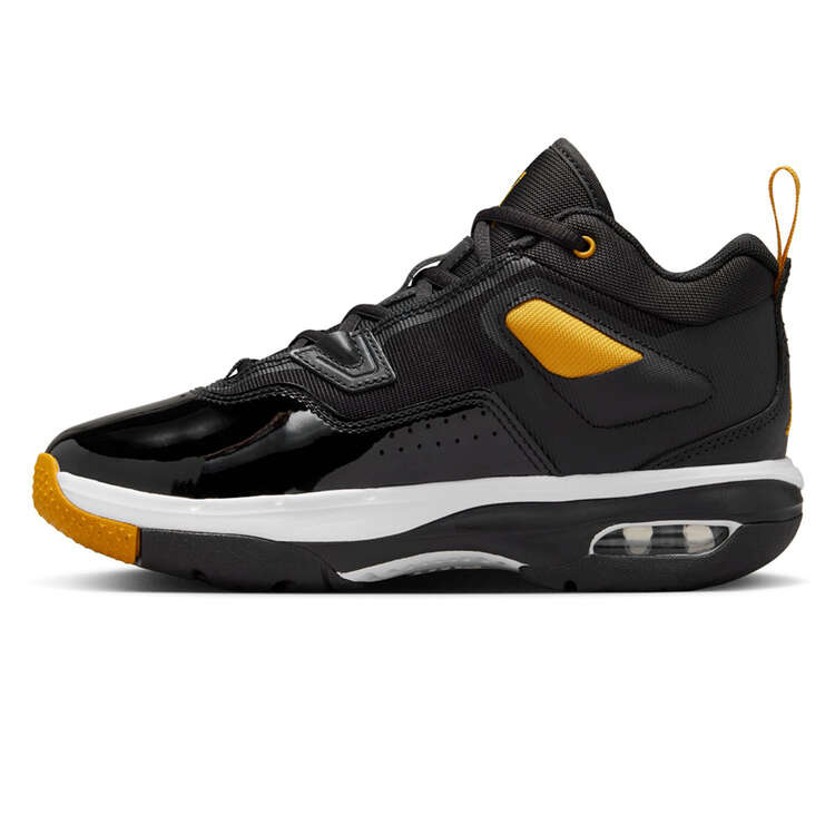 Jordan Stay Loyal 3 GS Basketball Shoes Black/Yellow US 4, Black/Yellow, rebel_hi-res
