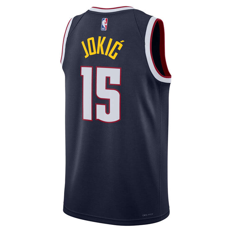 Denver Nuggets Nikola Jokic Mens Icon Edition 2023/24 Basketball Jersey, Navy, rebel_hi-res