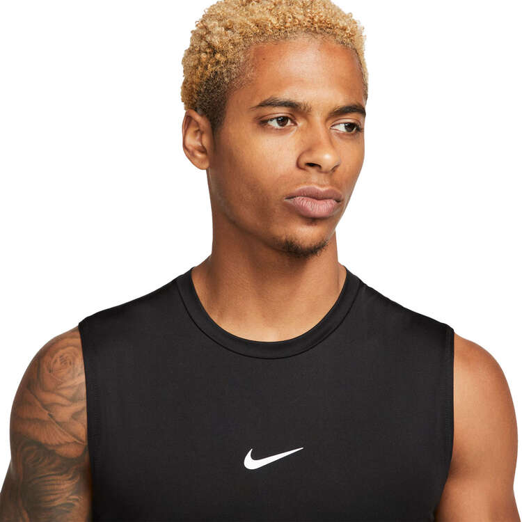 Nike Pro Mens Dri-FIT Tight Fitness Tank, Black, rebel_hi-res
