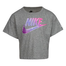 Nike Girls Futura Shine Tee Grey 4, Grey, rebel_hi-res