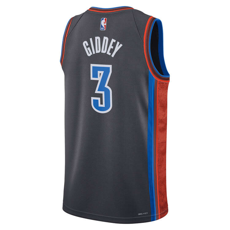 Nike Oklahoma City Thunder Mens Josh Giddey 2022/23 City Basketball Jersey Black S, Black, rebel_hi-res