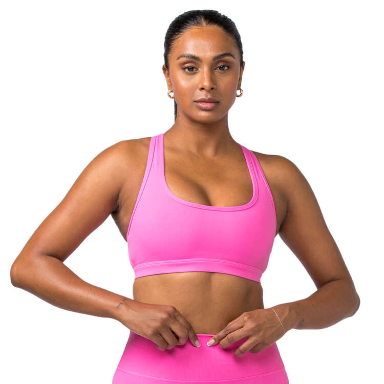 Muscle Nation Womens Drew Sports Bra Pink XL