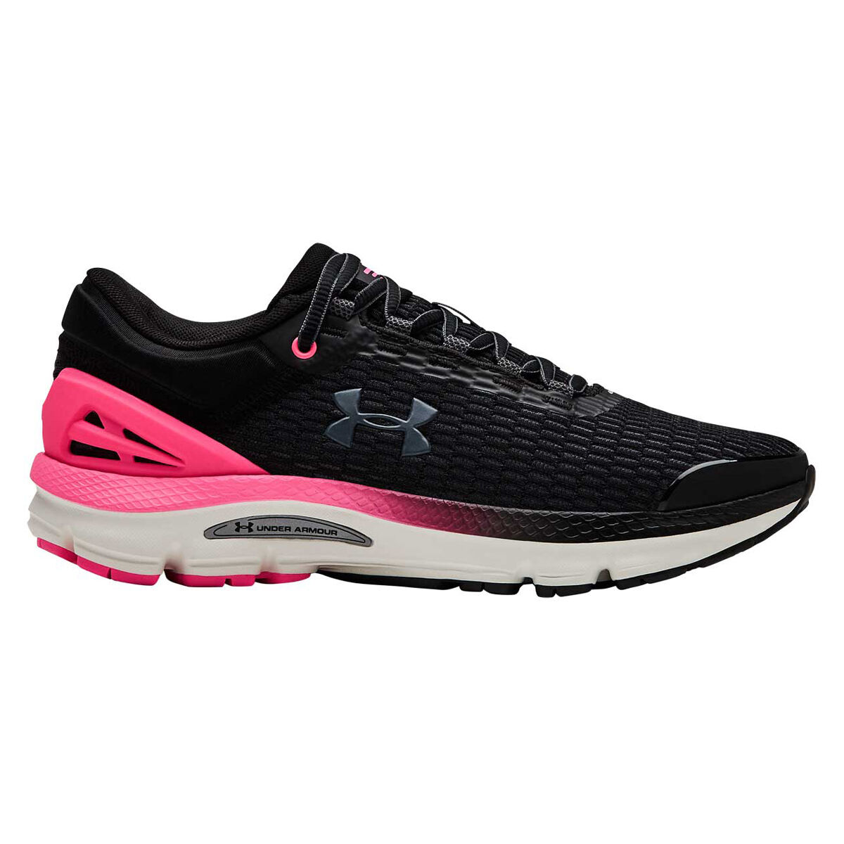 womens black and pink under armour shoes