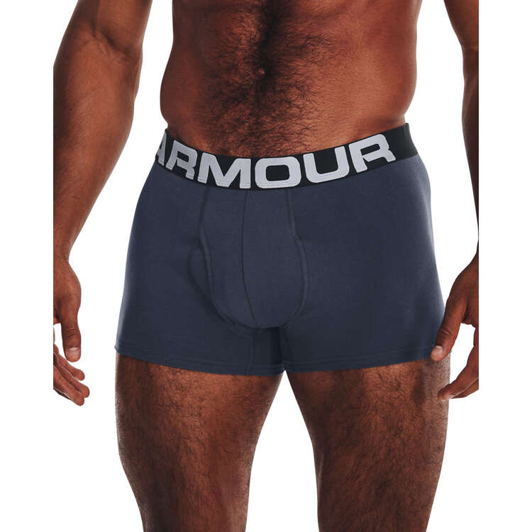 Under Armour Mens UA Charge Cotton 3-inch 3 Pack Underwear Grey XXL