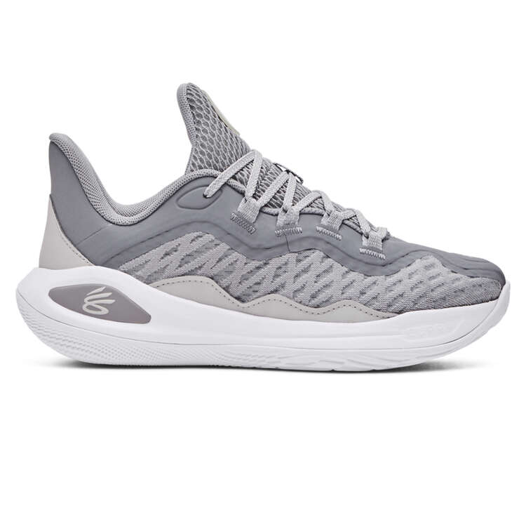 Under Armour Curry 11 Future Wolf GS Basketball Shoes Grey/White US 4, Grey/White, rebel_hi-res