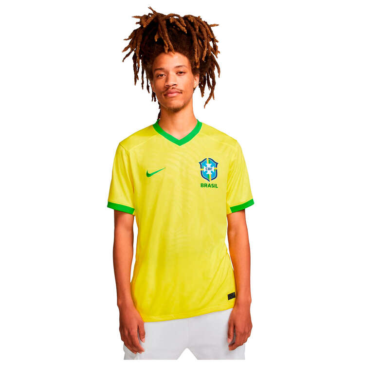 Nike Brazil 2023 Stadium Home Dri-FIT Football Jersey Yellow M, Yellow, rebel_hi-res
