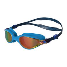 Speedo V Class VUE Mirror Swim Goggles Navy/Gold, Navy/Gold, rebel_hi-res