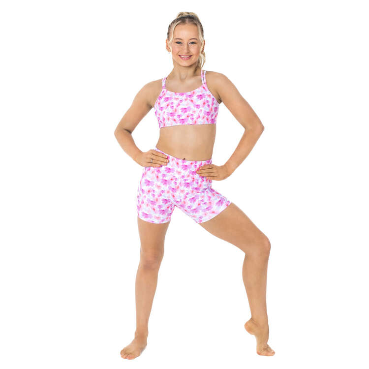 Flo Active Girls Nicole Long Active Shorts, Print, rebel_hi-res