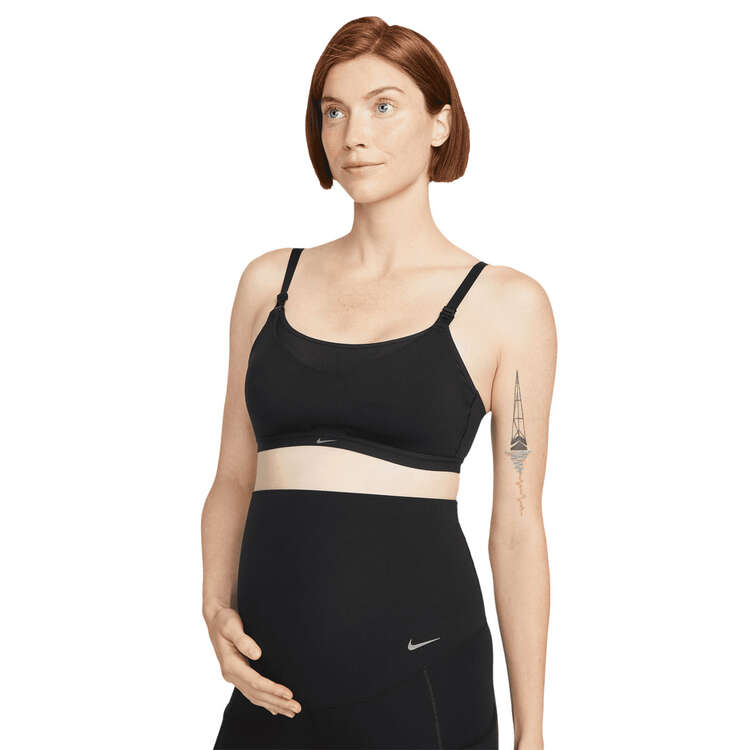 Nike Womens Alate Light Support Maternity Sports Bra, Black, rebel_hi-res