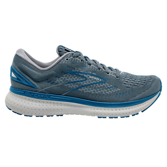 Brooks Glycerin 19 Mens Running Shoes, Grey/Blue, rebel_hi-res